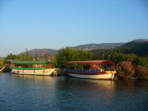 Boats on the Dalyan river