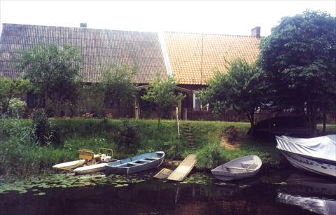 Garden with boats