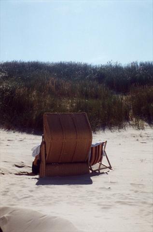 Beach chair in the dunes
